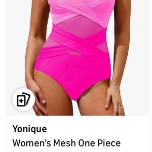 Younique Women's Vibrant Pink Mesh One Piece